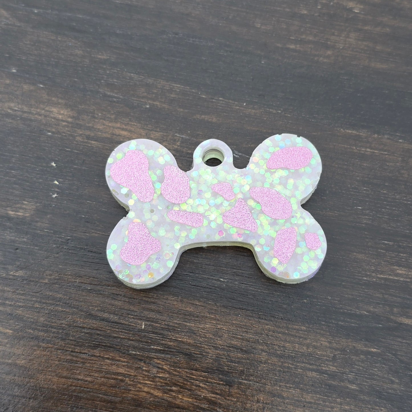 Pink Cow dog tag