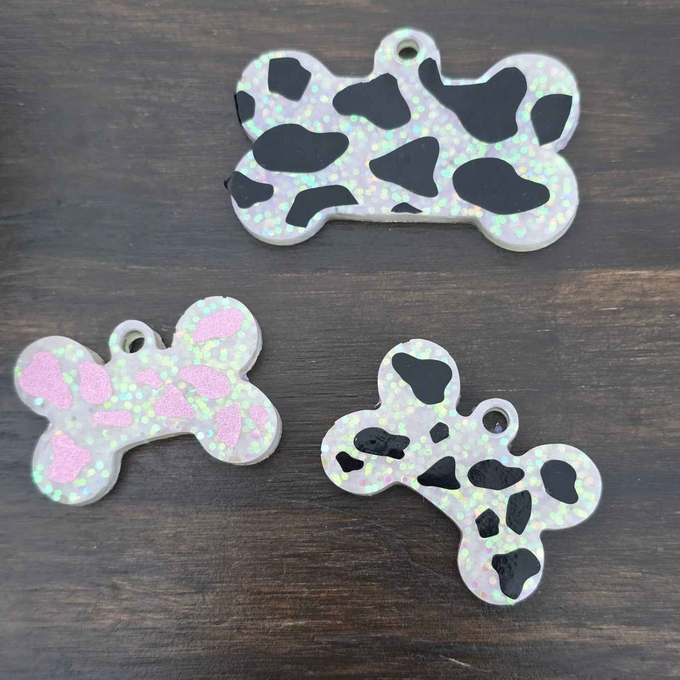 Pink Cow dog tag
