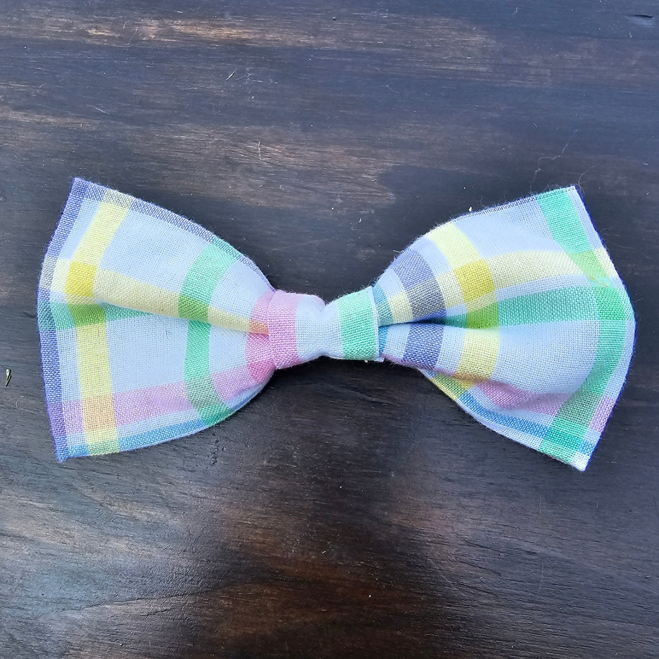 Pastel Plaid Bow Tie