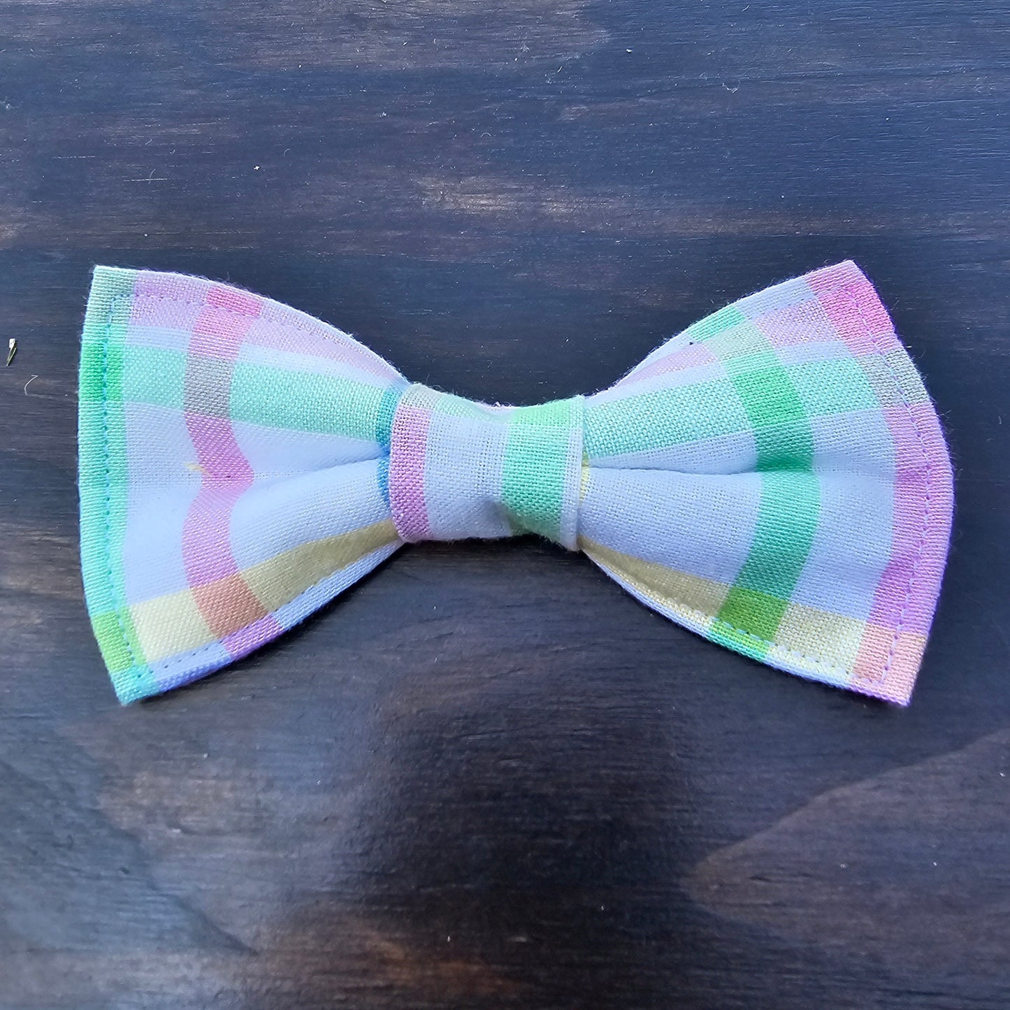 Pastel Plaid Bow Tie