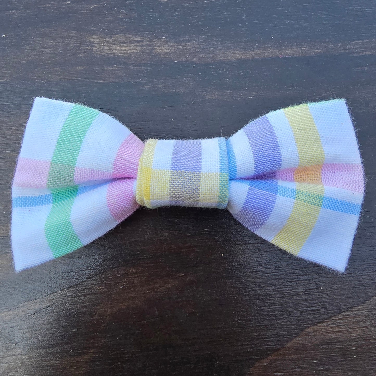 Pastel Plaid Bow Tie