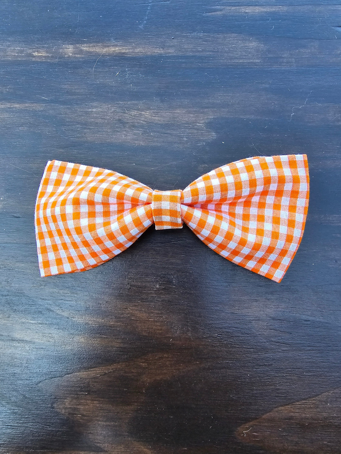 Orange Plaid Bow Tie