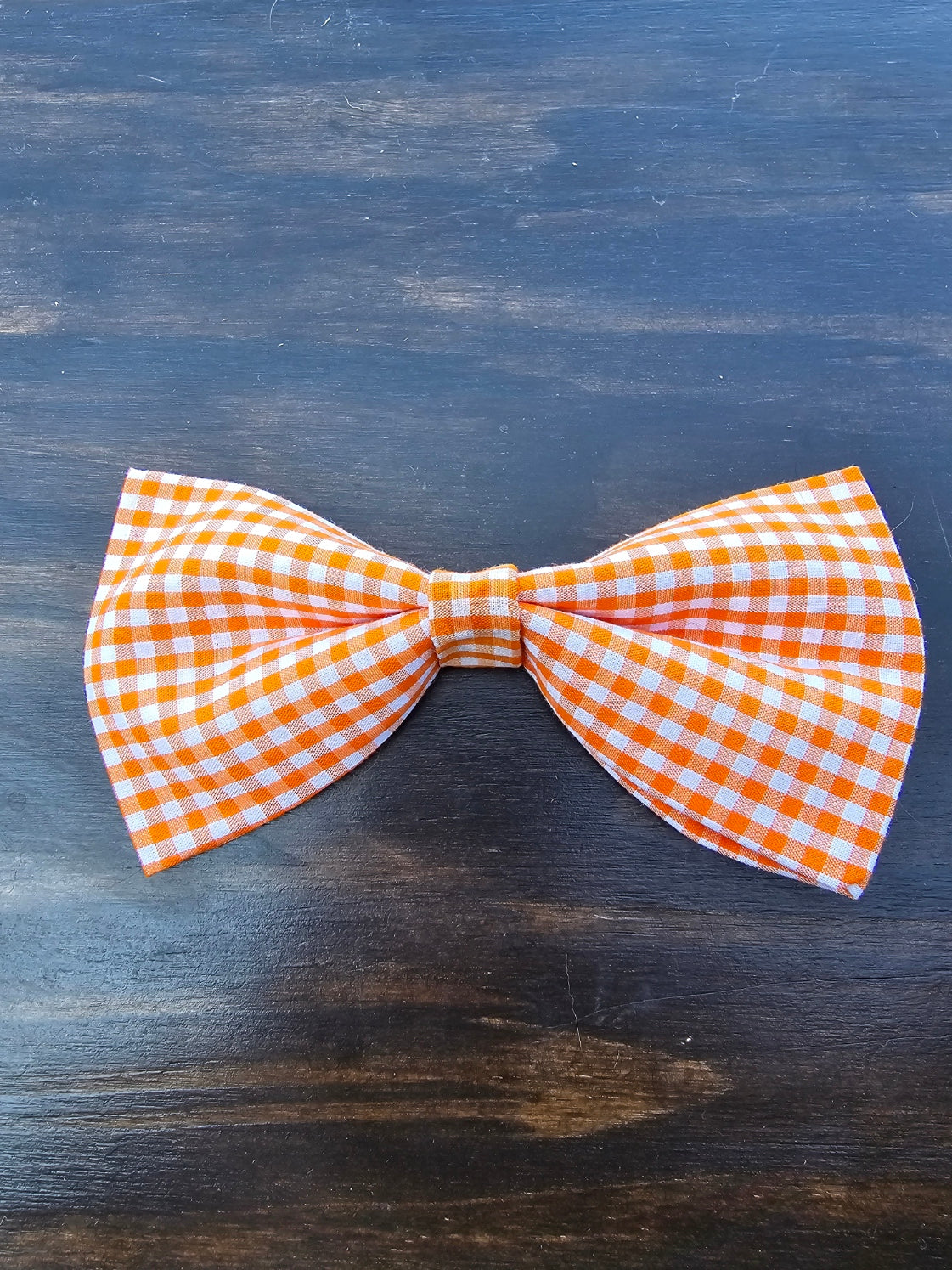 Orange Plaid Bow Tie