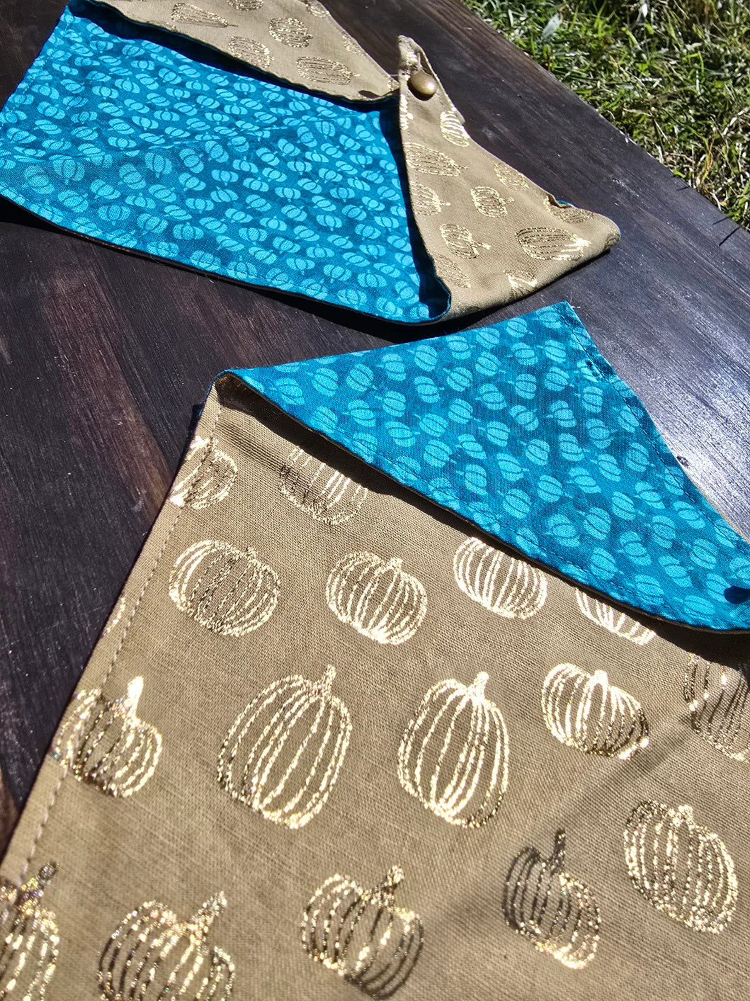 Teal & Golden Pumpkin