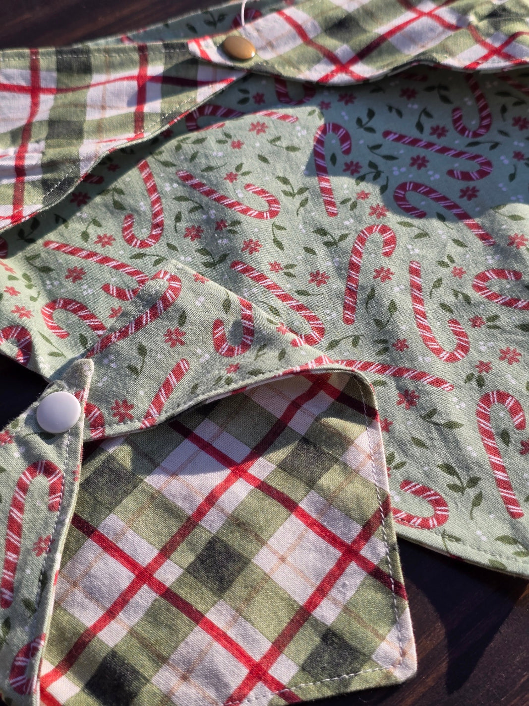 Candy cane plaid bandana
