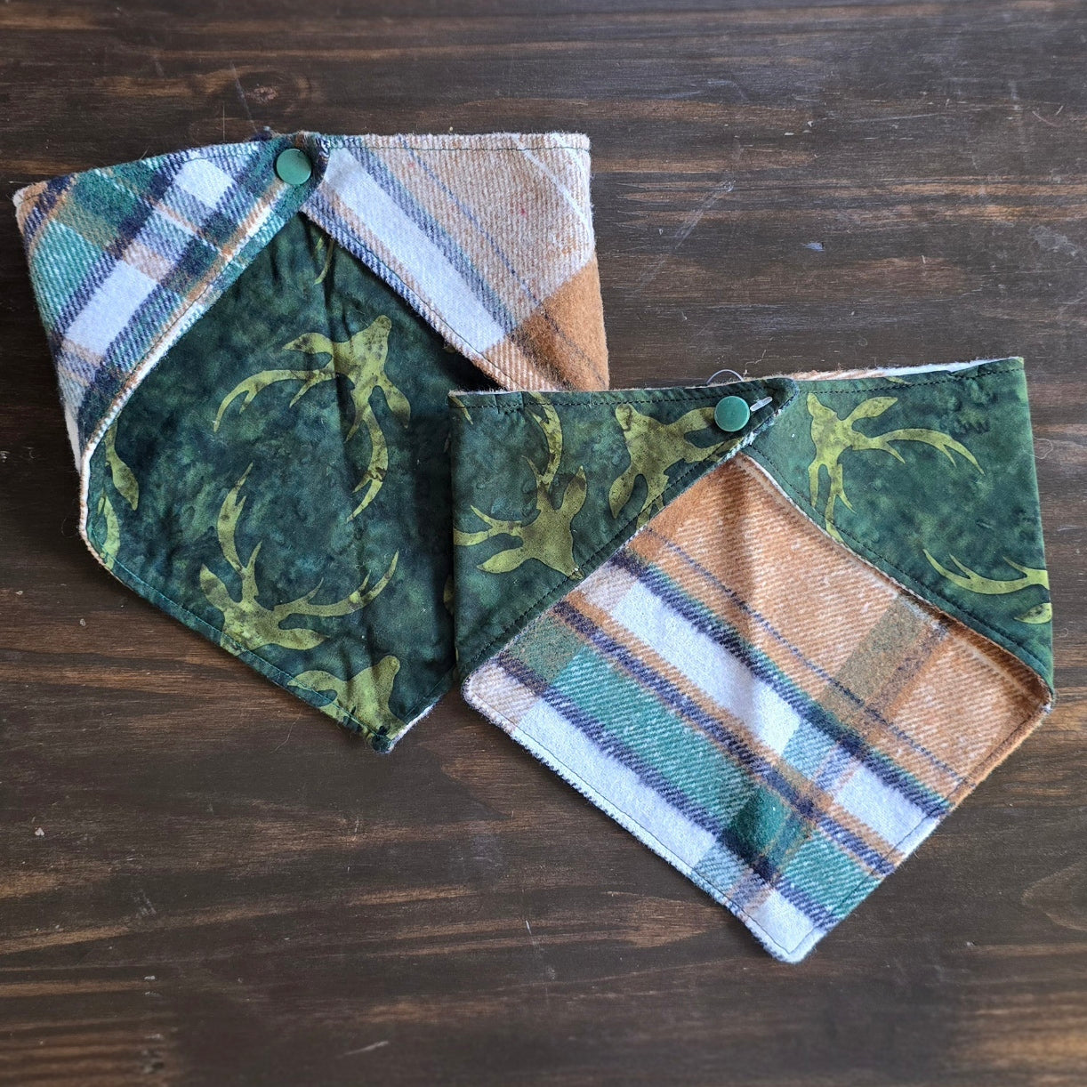Green Flannel Deer Bandana