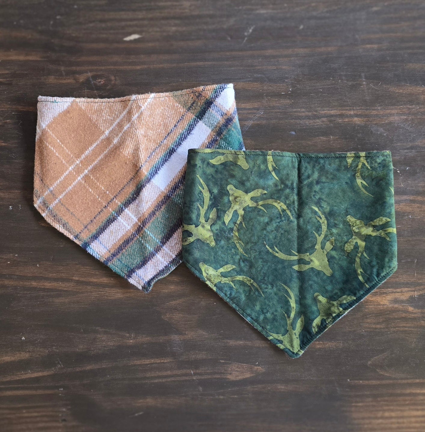 Green Flannel Deer Bandana