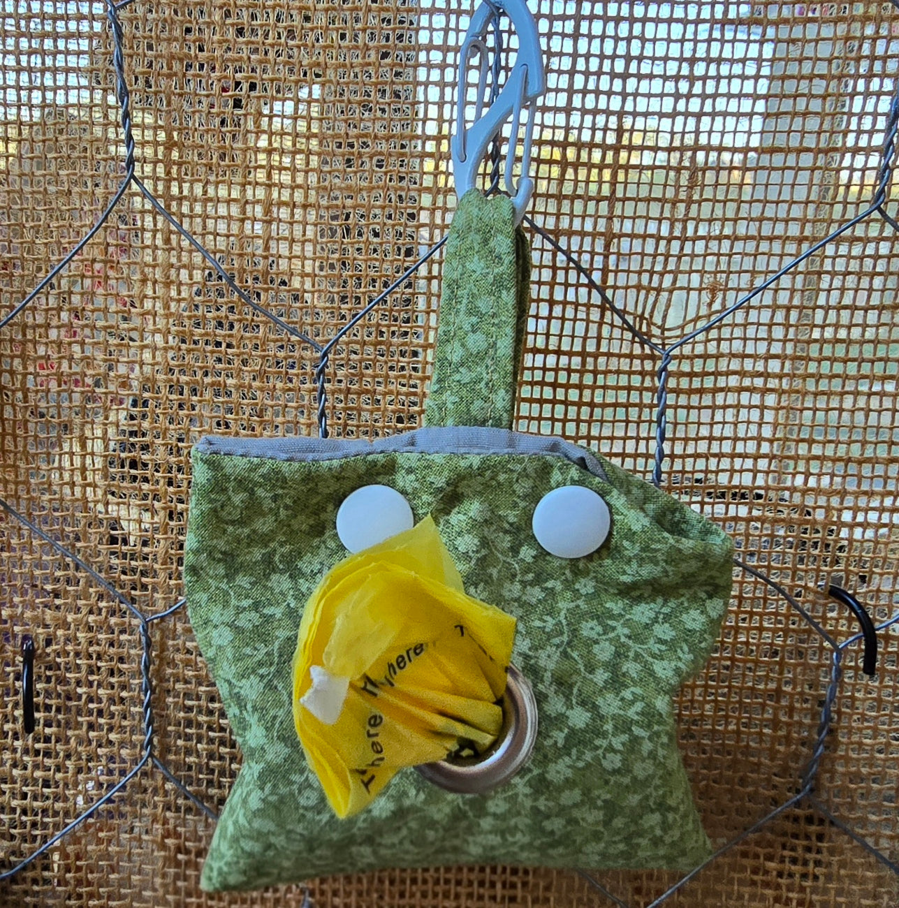 Green Floral Poop Bag