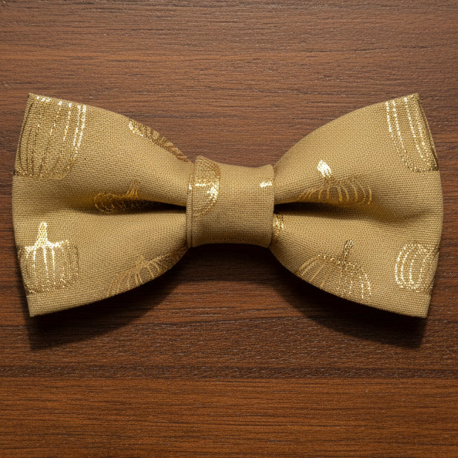 Gold Pumpkin Bow Tie