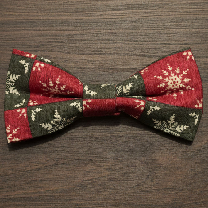 Checkered Snow Bow Tie