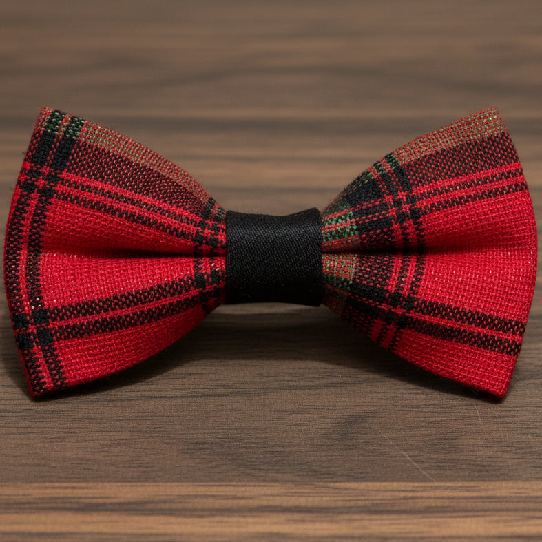 Metallic Plaid Bow Tie
