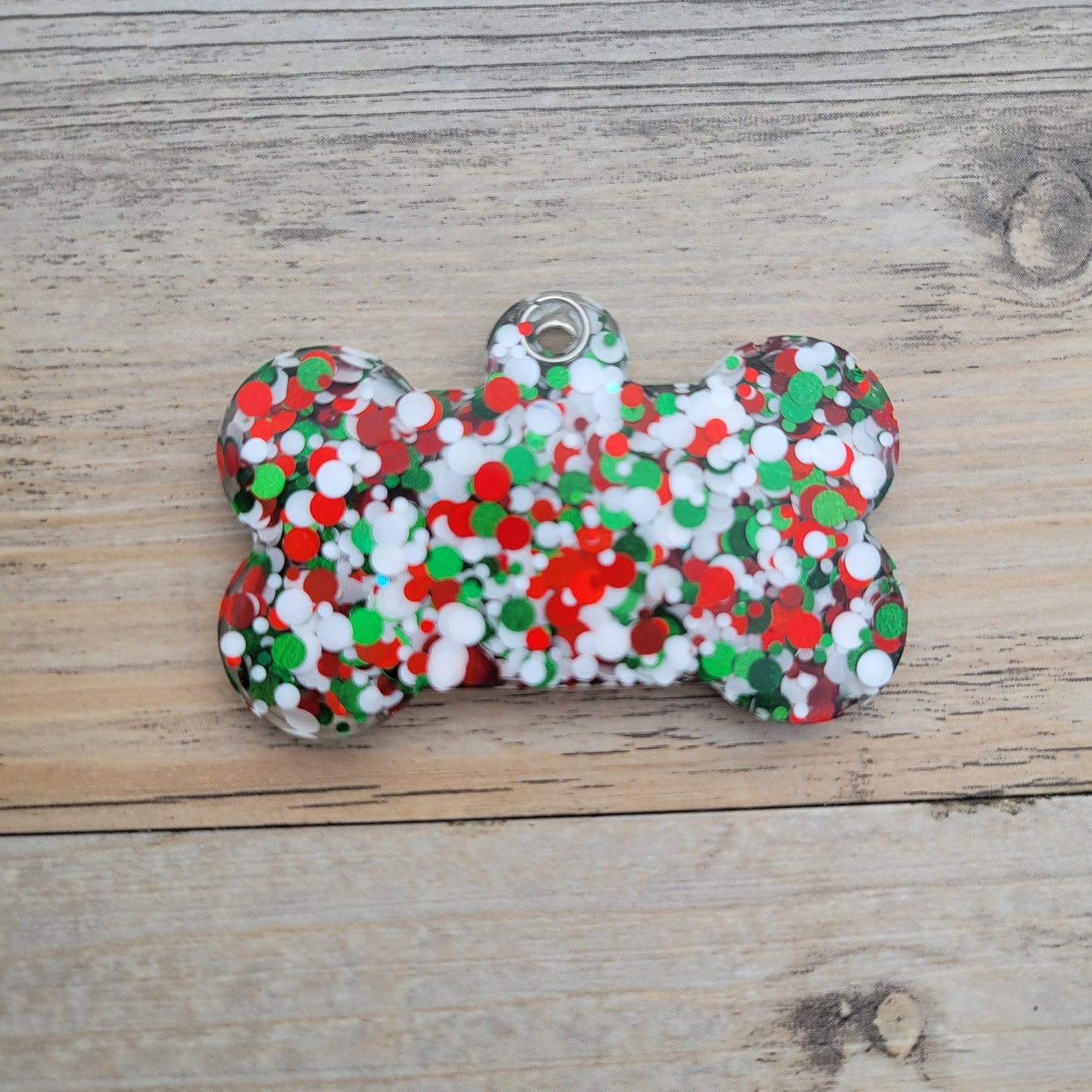 Christmas Glitter Personalized Dog Tag