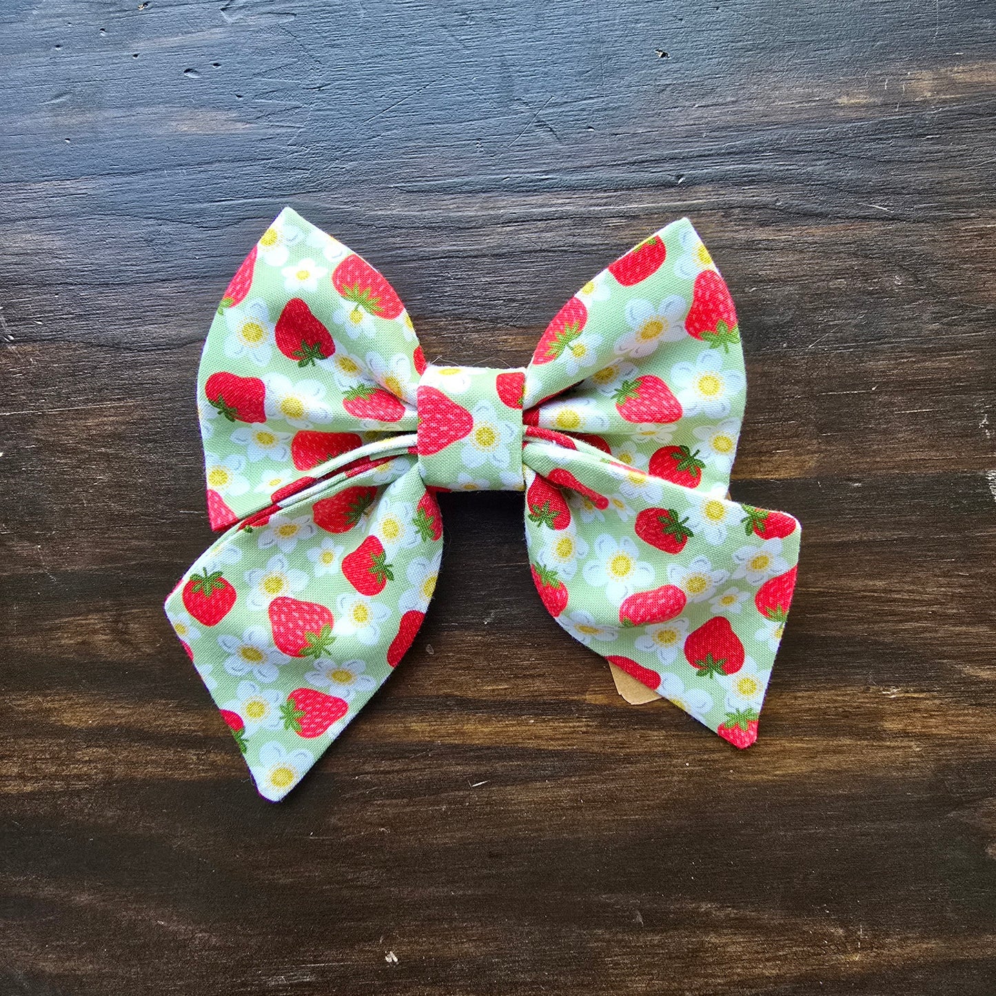 Green Strawberry Sailor Bow