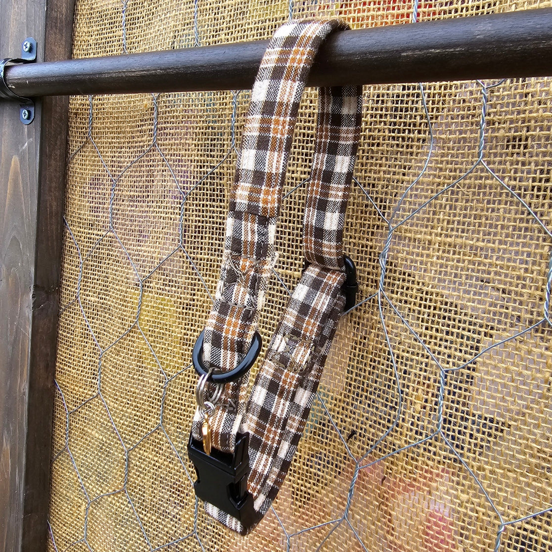 Brown Plaid Collar