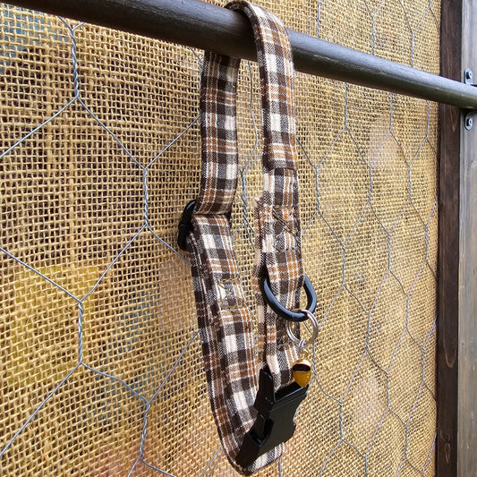 Brown Plaid Collar