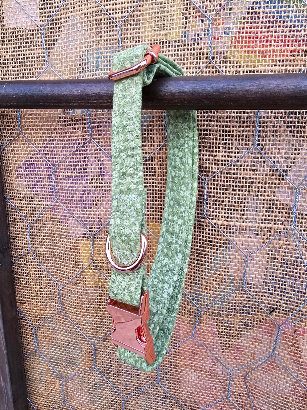 Green Floral Dog Collar