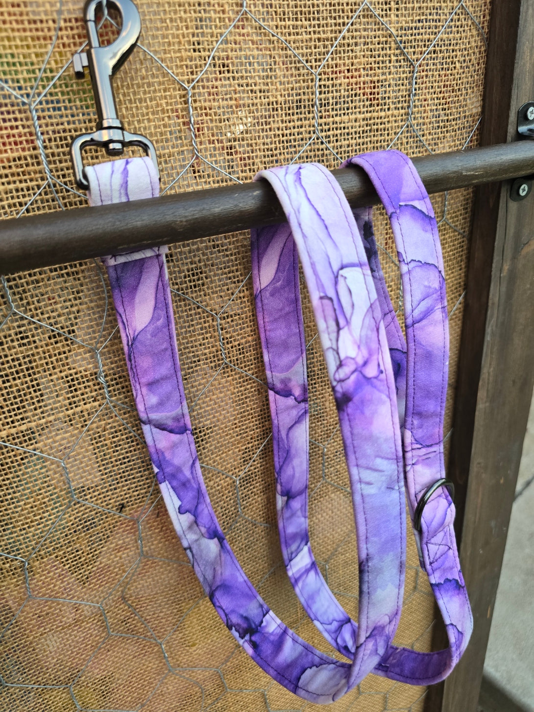 Purple Space Dog Collar and Leash