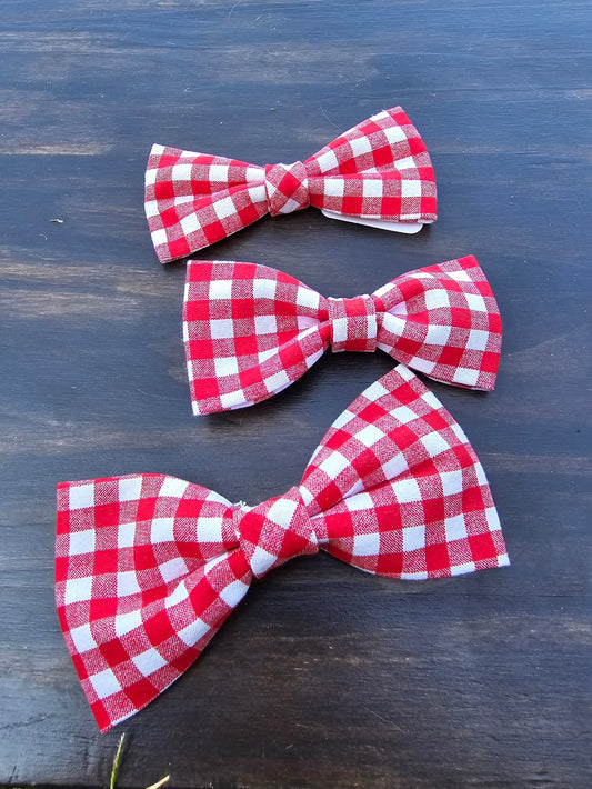 Red Plaid Bow Tie