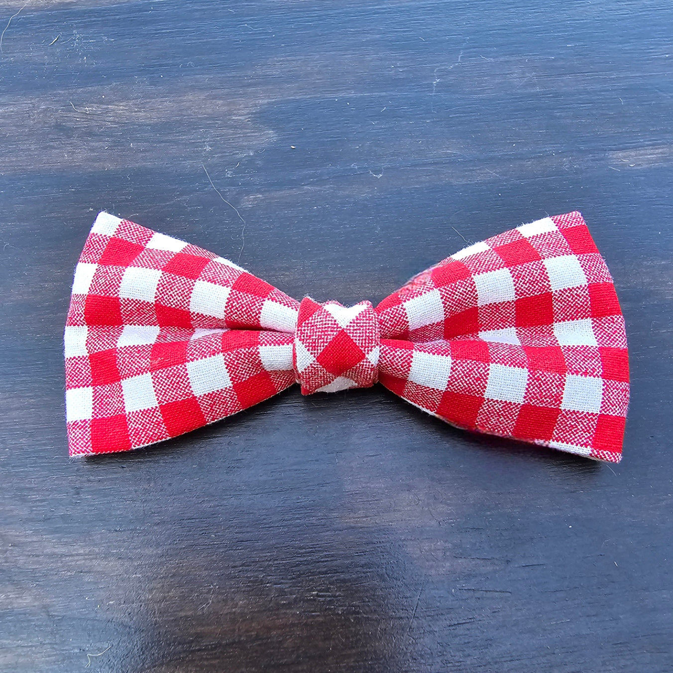 Red Plaid Bow Tie