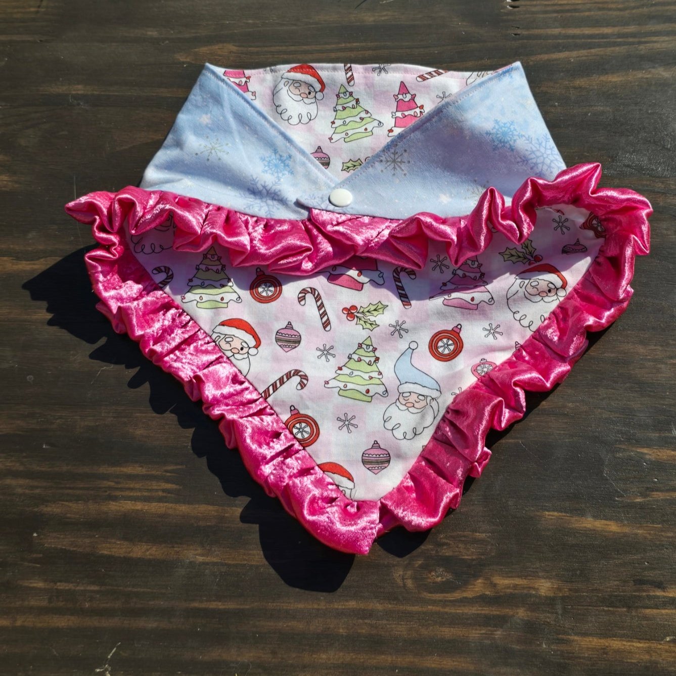 Pink Christmas Ruffle bandana