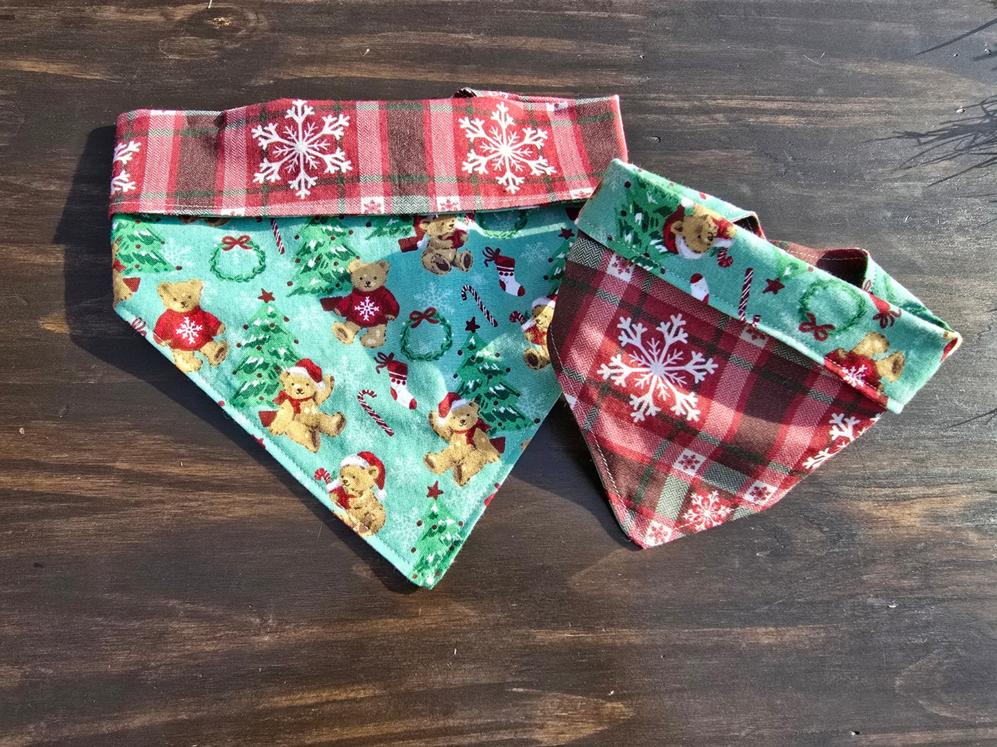 Teddy bear plaid bandana