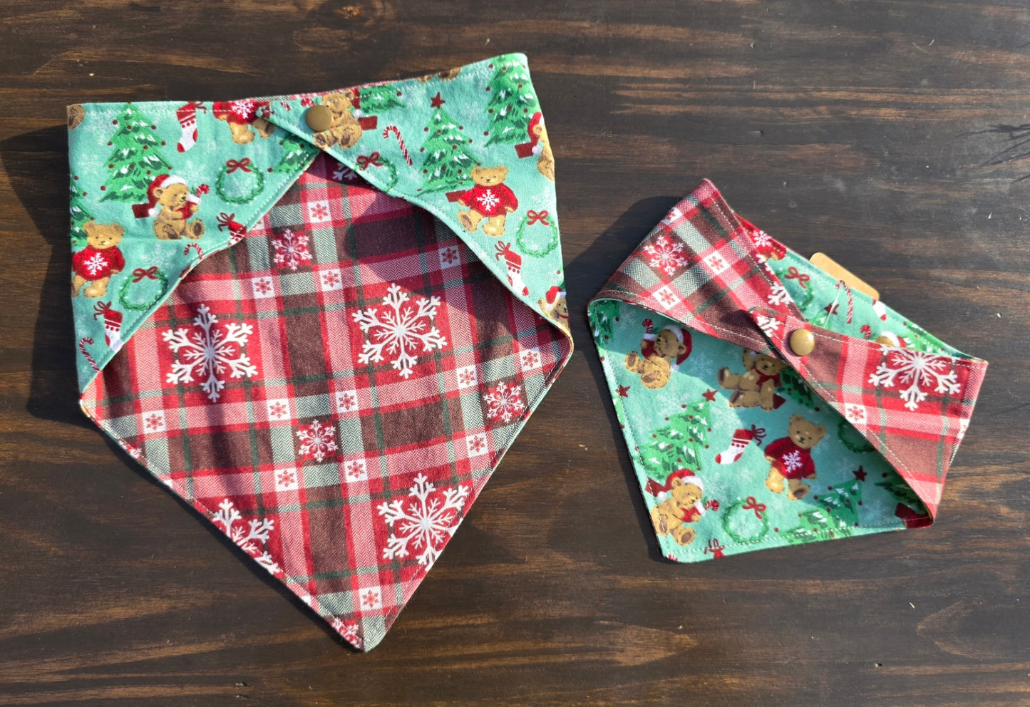 Teddy bear plaid bandana