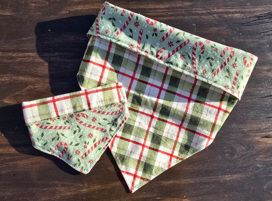 Candy cane plaid bandana