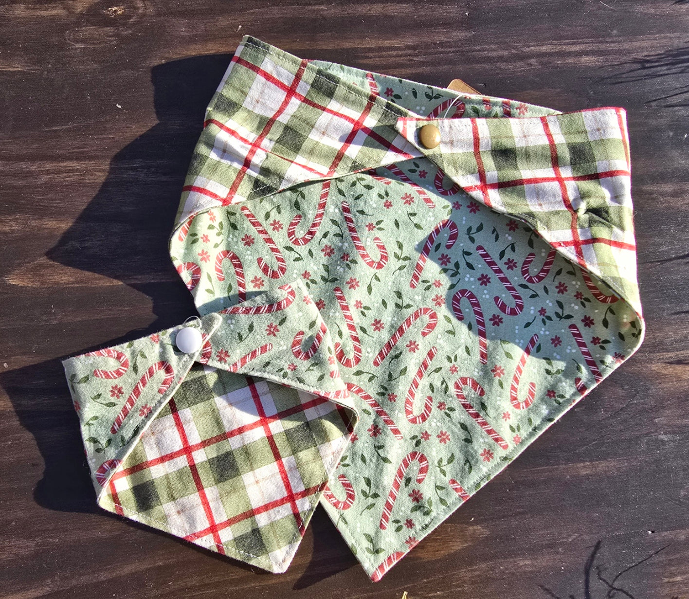 Candy cane plaid bandana