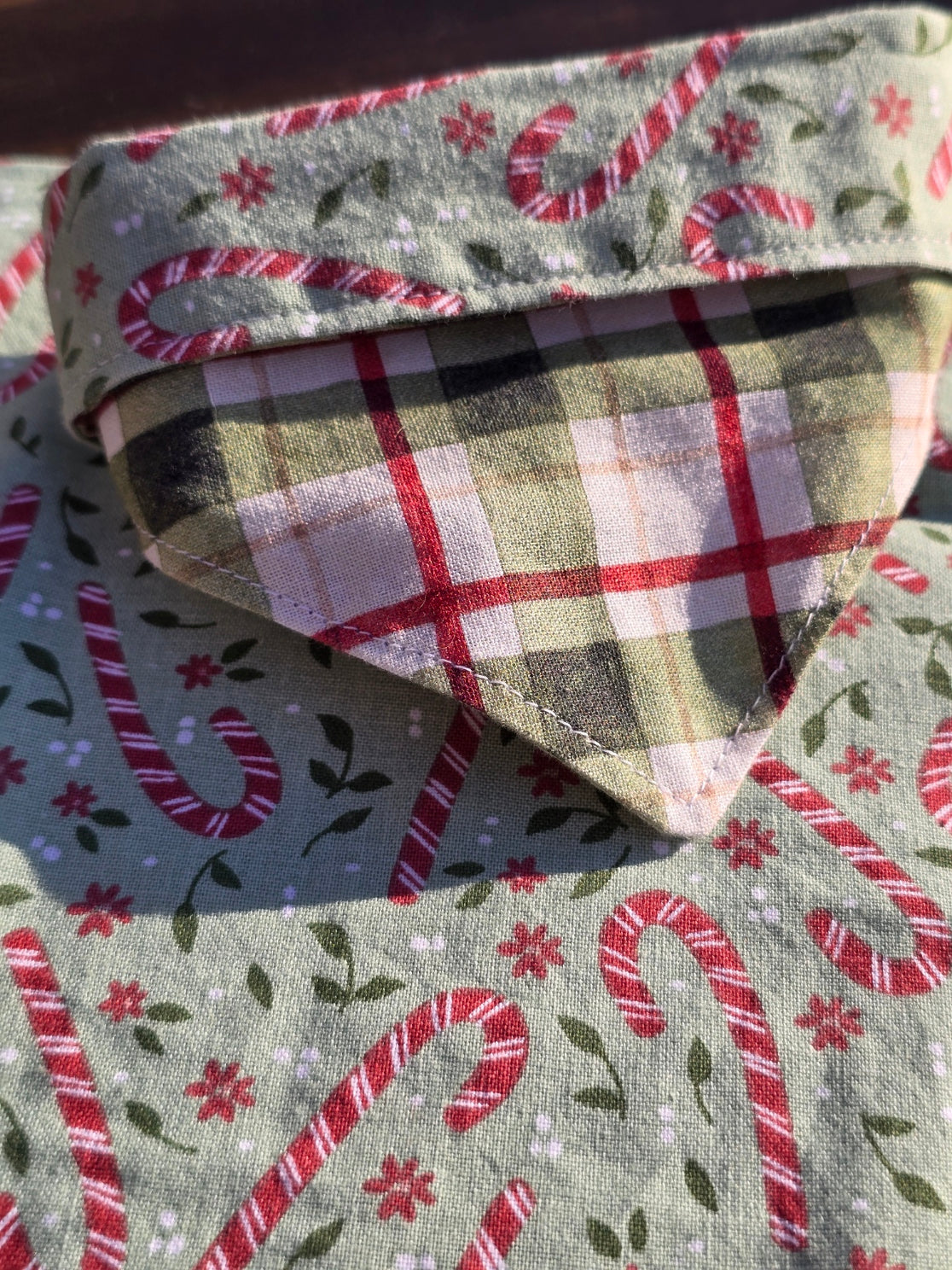 Candy cane plaid bandana