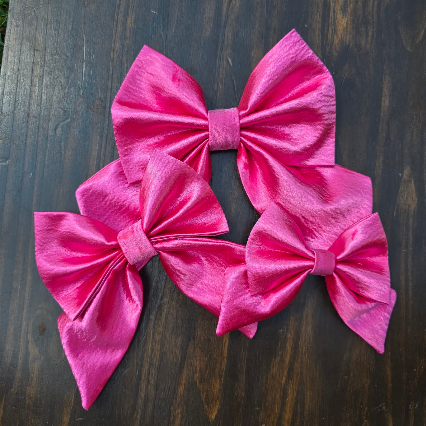 Hot Pink Satin Sailor Bow