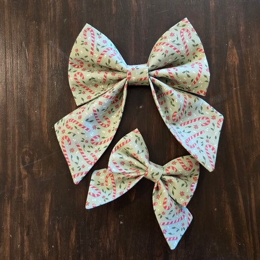 Candy Cane Sailor Bow