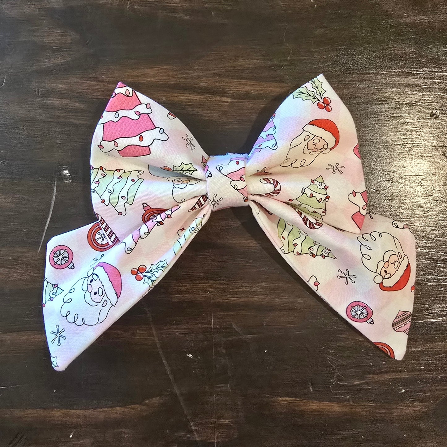 Pink Christmas Sailor Bow