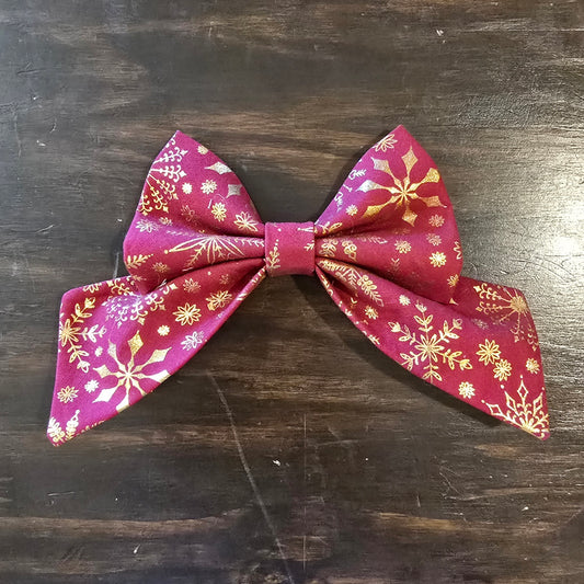 Gold Snow Sailor Bow