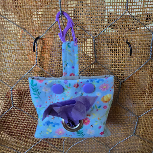 Blue Floral Poop Bag