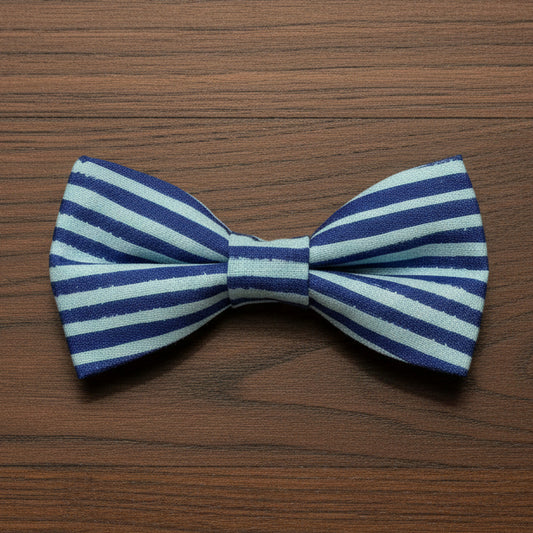 Blue Stripe Bow Tie