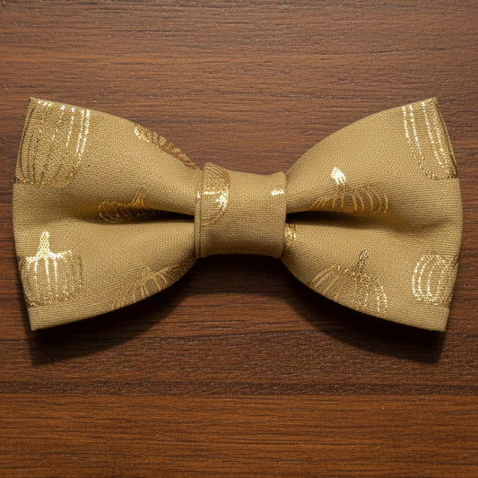 Gold Pumpkin Bow Tie