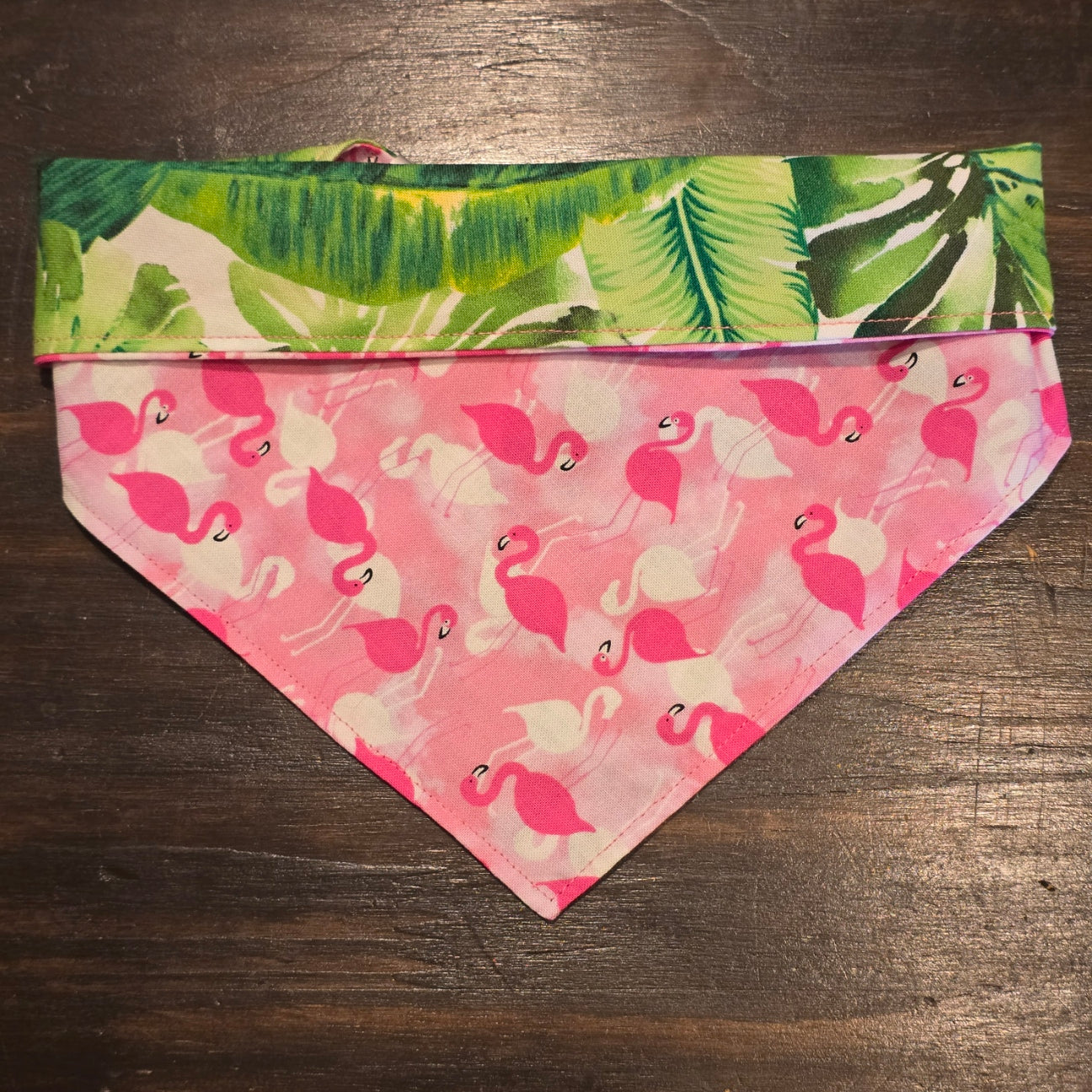 Flamingos & Palm Leaves