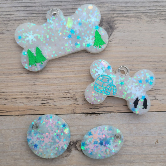 Personalized Winter Snow Pet Tag