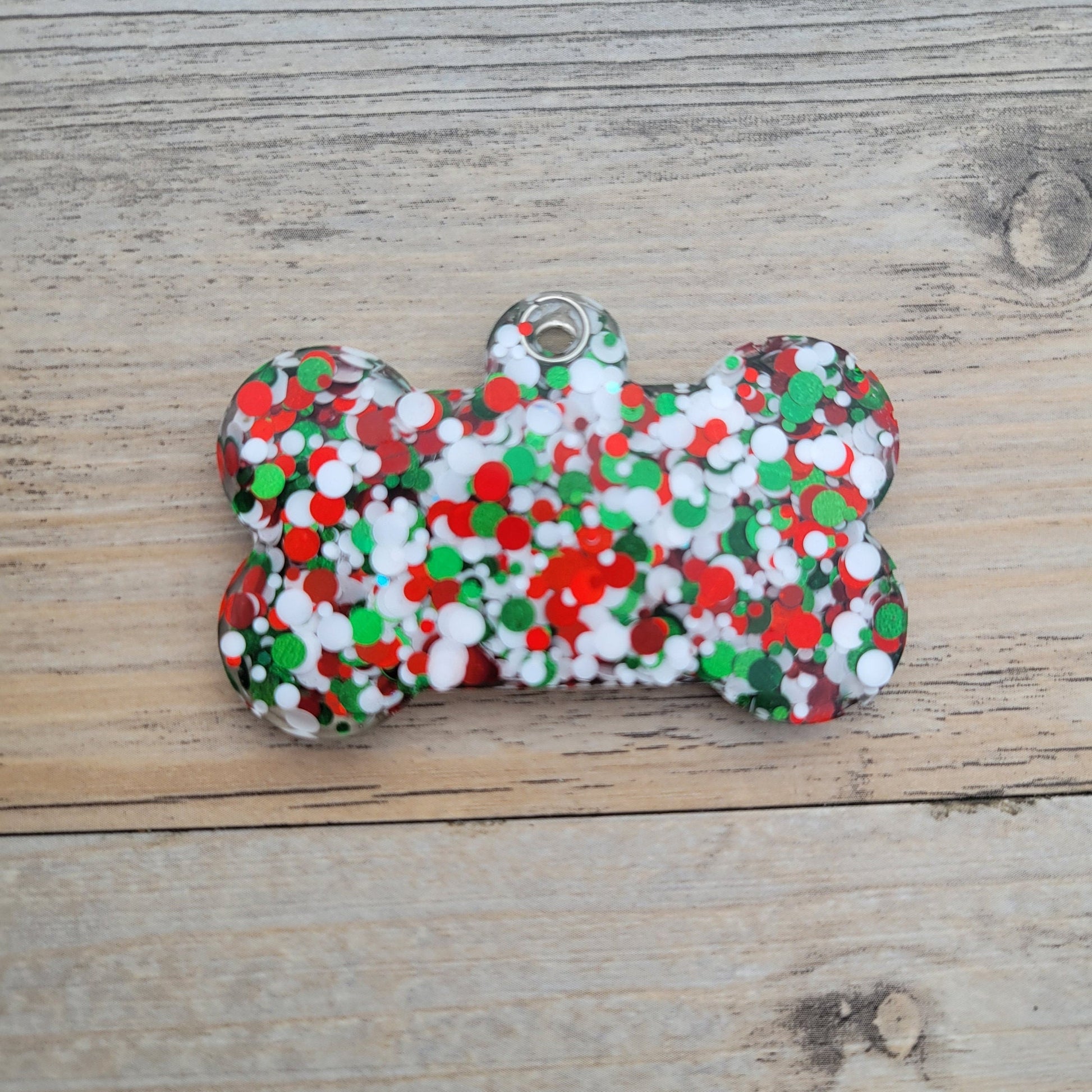 Christmas Glitter Personalized Dog Tag