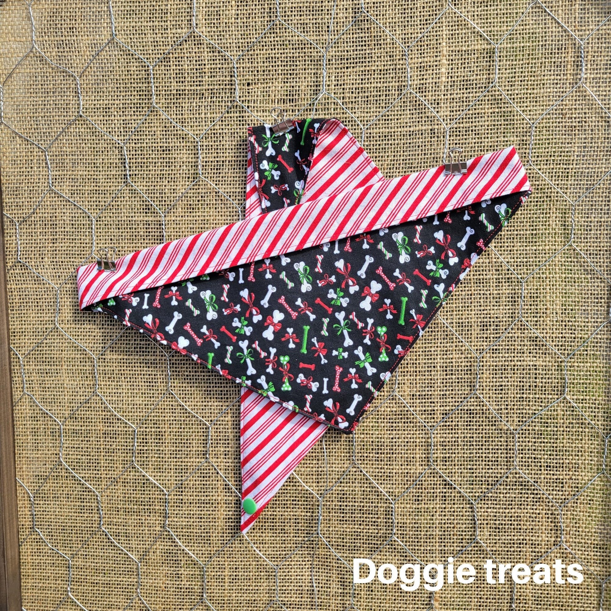 Doggie Treats Christmas and Winter Reversible Bandana