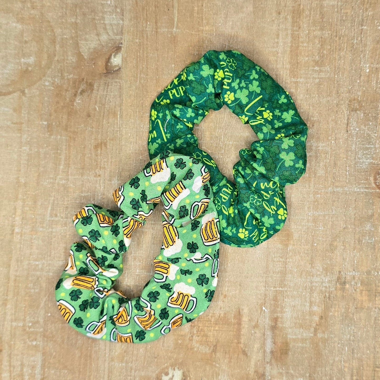 St. Patricks Day Dog Bandana - Snap on Reversible - Shamrocks and Sips