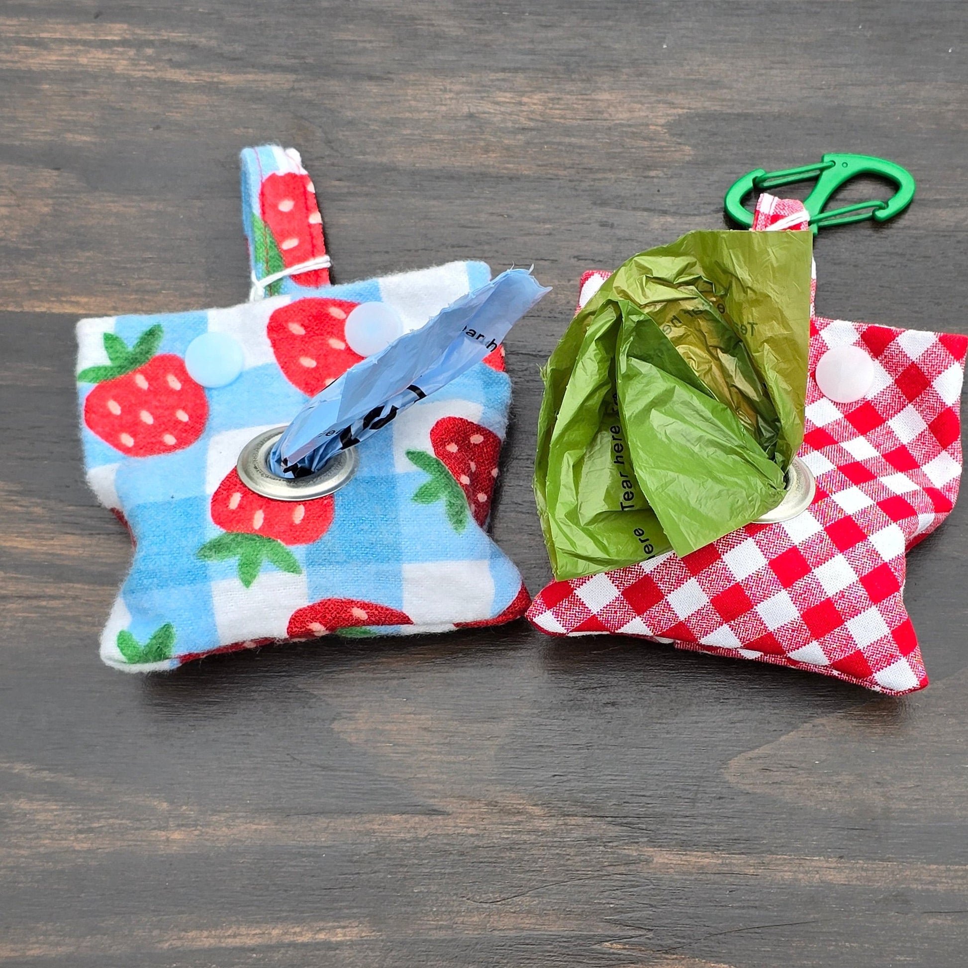 Personalized Strawberry Plaid Bandana - Snap on Reversible - Strawberries - Spring Bandana - Summer- Dog Bandana- Cat Bandana - Pet