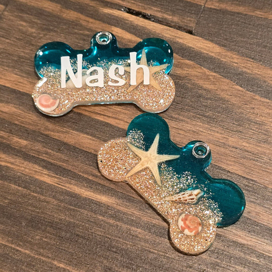 Ocean Resin Dog Tag - Summer Dog Tag