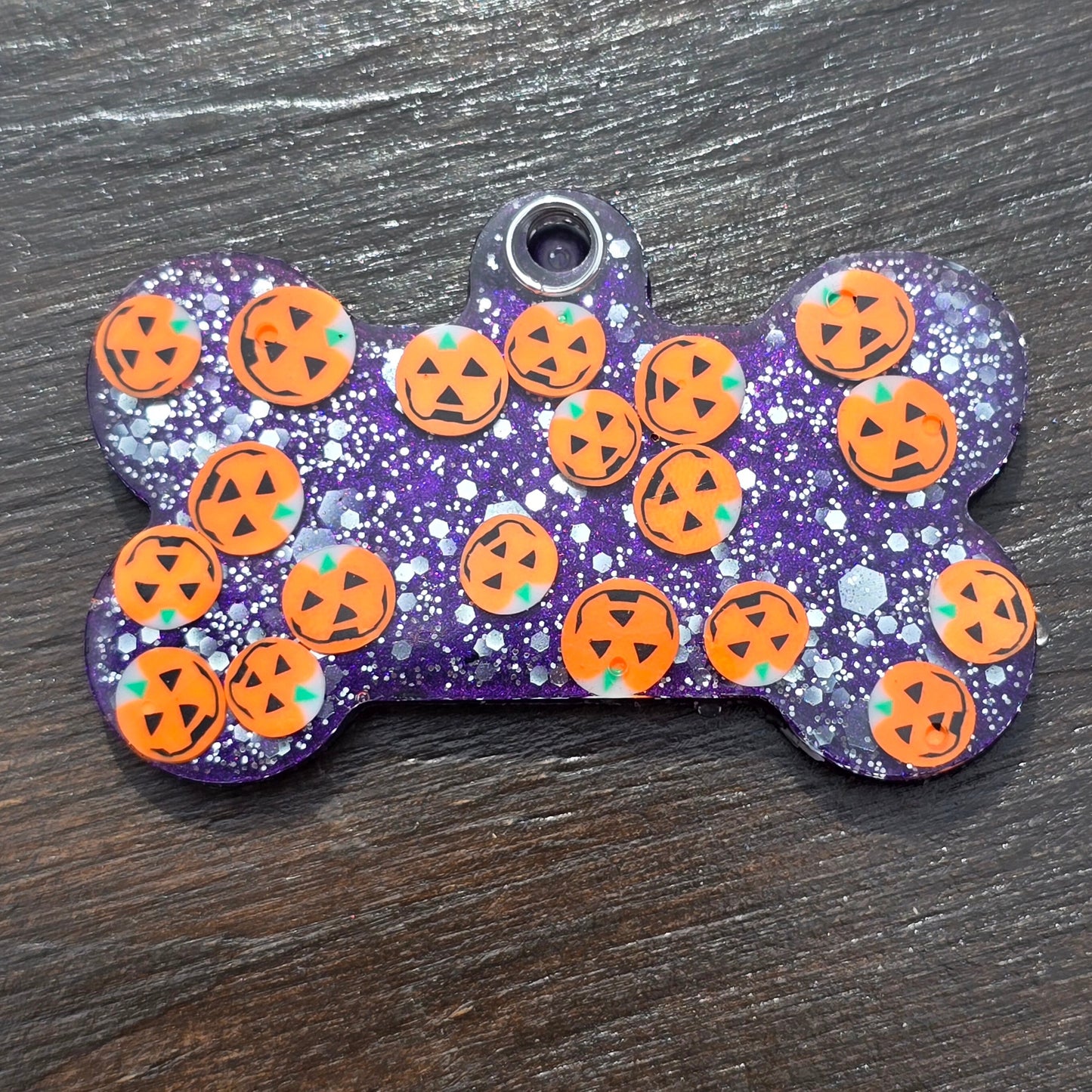 Jack-O-Lantern Halloween dog tag