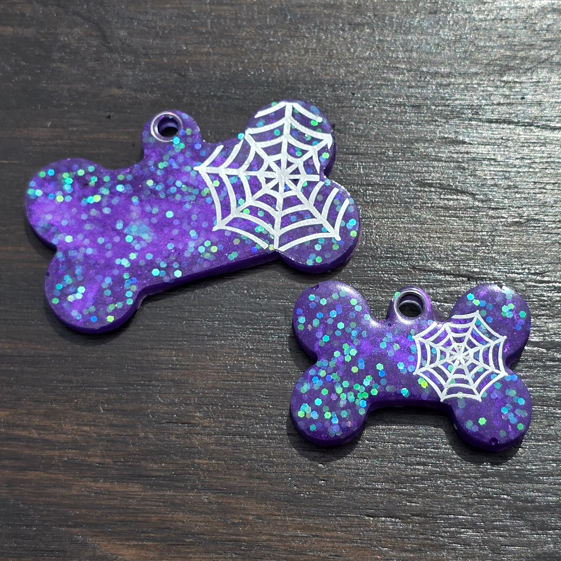 Spider Web Halloween dog tag