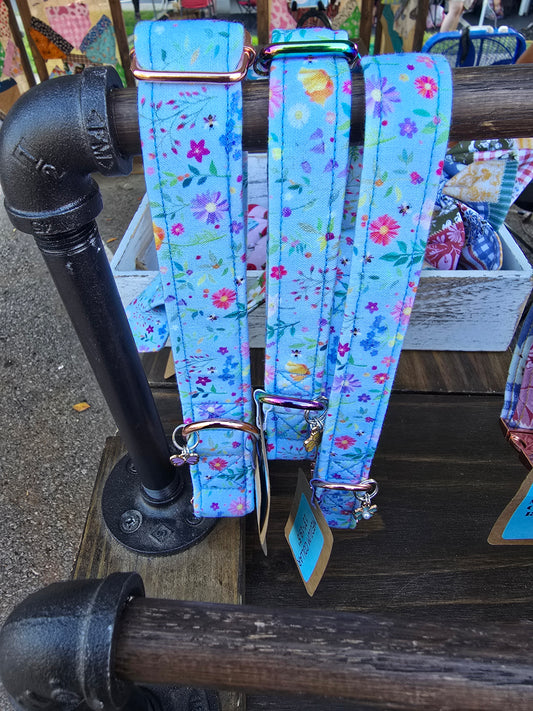 Blue Floral Dog Collar
