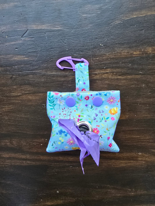 Blue Floral Poop Bag